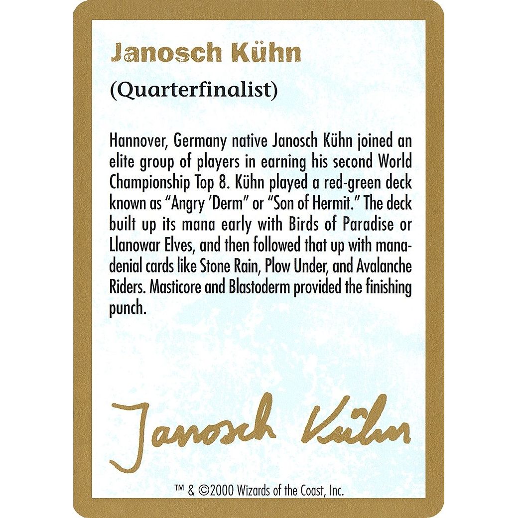 Image for 2000 Janosch Kuhn Biography Card (WCD) - Magic: The Gathering
