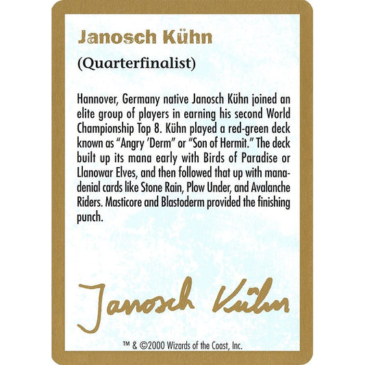 Image for 2000 Janosch Kuhn Biography Card (WCD) - Magic: The Gathering