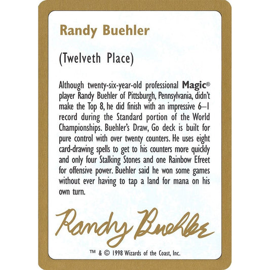 Image for 1998 Randy Buehler Biography Card (WCD) - Magic: The Gathering