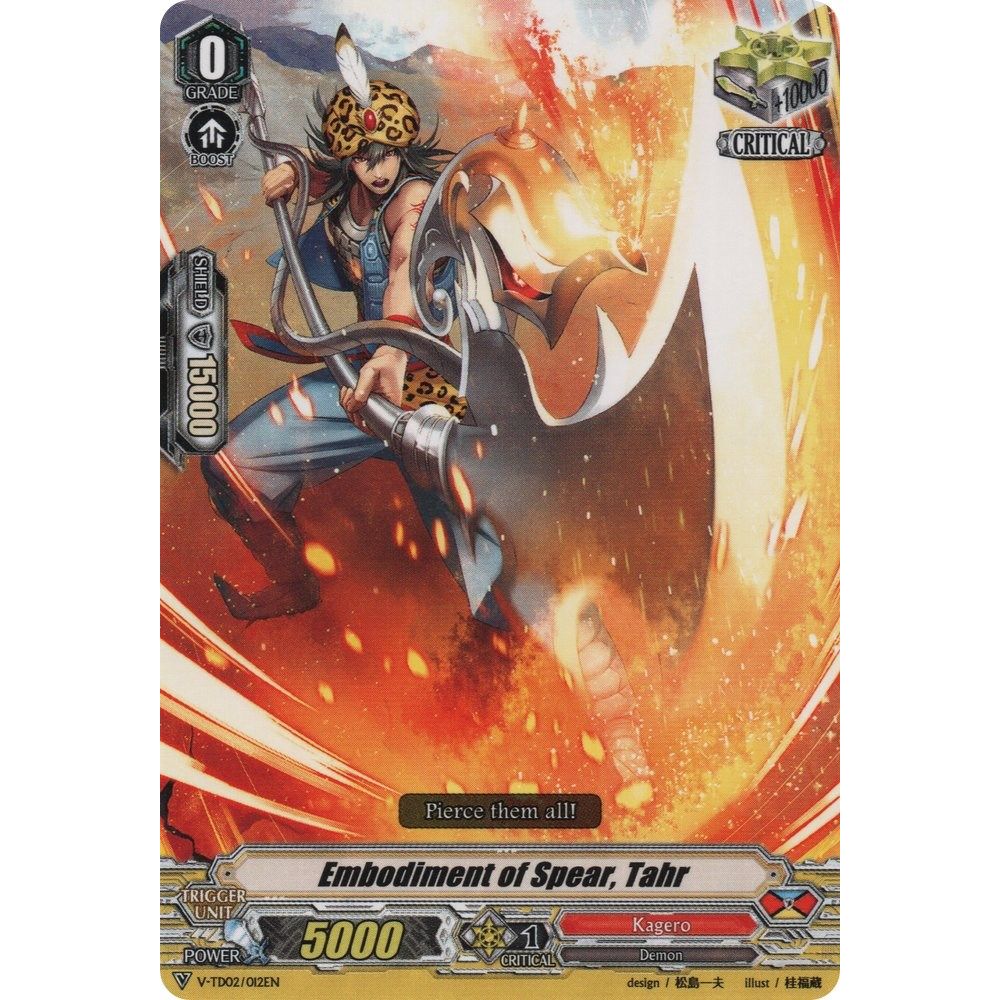 Image for Embodiment of Spear, Tahr (V-TD02/012EN) (V-TD02) - Cardfight Vanguard