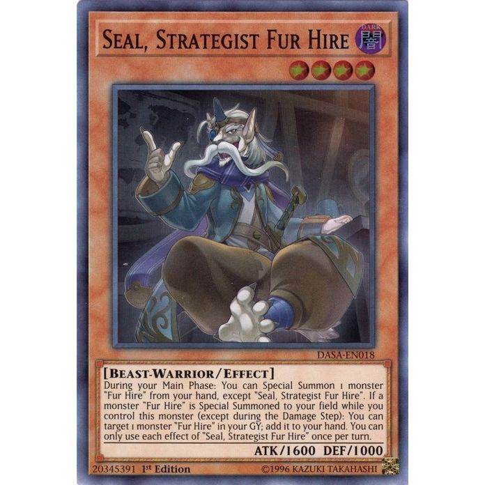 Image for Seal, Strategist Fur Hire (DASA-EN018) (DASA) - YuGiOh