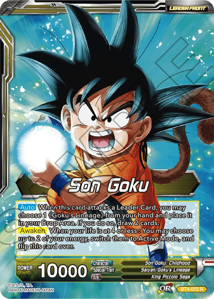 Image for Son Goku // Legacy Bearer Son Goku (BT4-072) (DBS-B04) - Dragon Ball Super: Masters