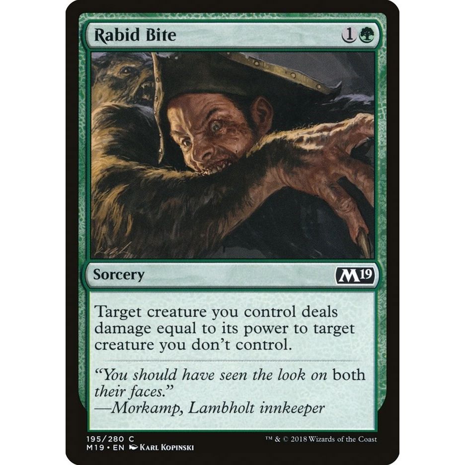 Image for Rabid Bite (195) (M19) - Magic: The Gathering