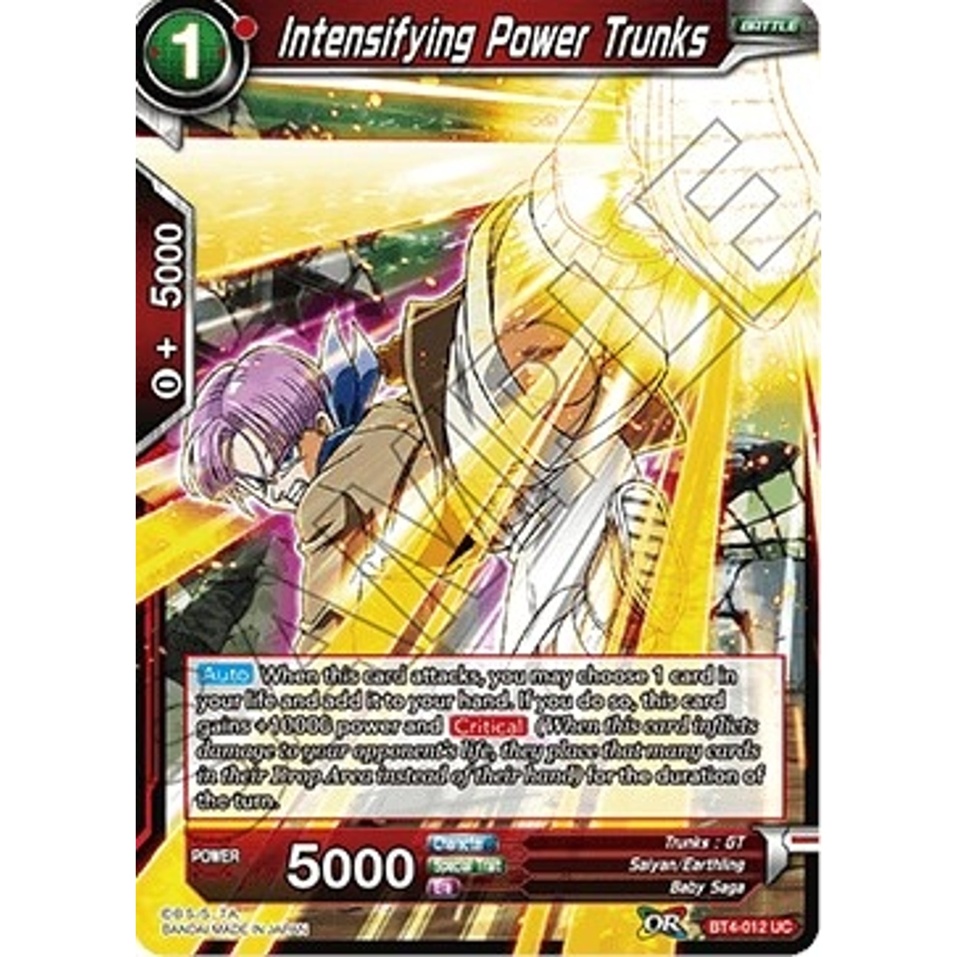 Image for Intensifying Power Trunks (BT4-012) (DBS-B04) - Dragon Ball Super: Masters