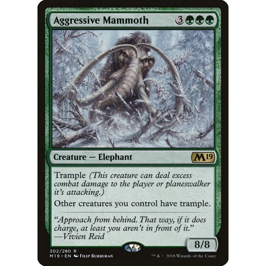 Image for Aggressive Mammoth (302) (M19) - Magic: The Gathering