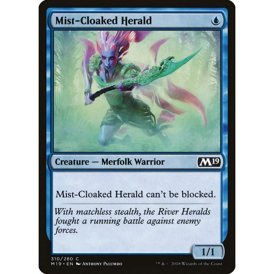 Image for Mist-Cloaked Herald (310) (M19) - Magic: The Gathering