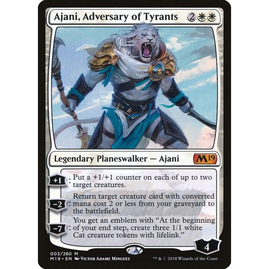 Image for Ajani, Adversary of Tyrants (3) (M19) - Magic: The Gathering
