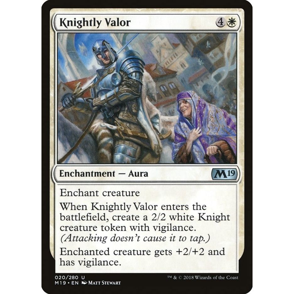 Image for Knightly Valor (20) (M19) - Magic: The Gathering
