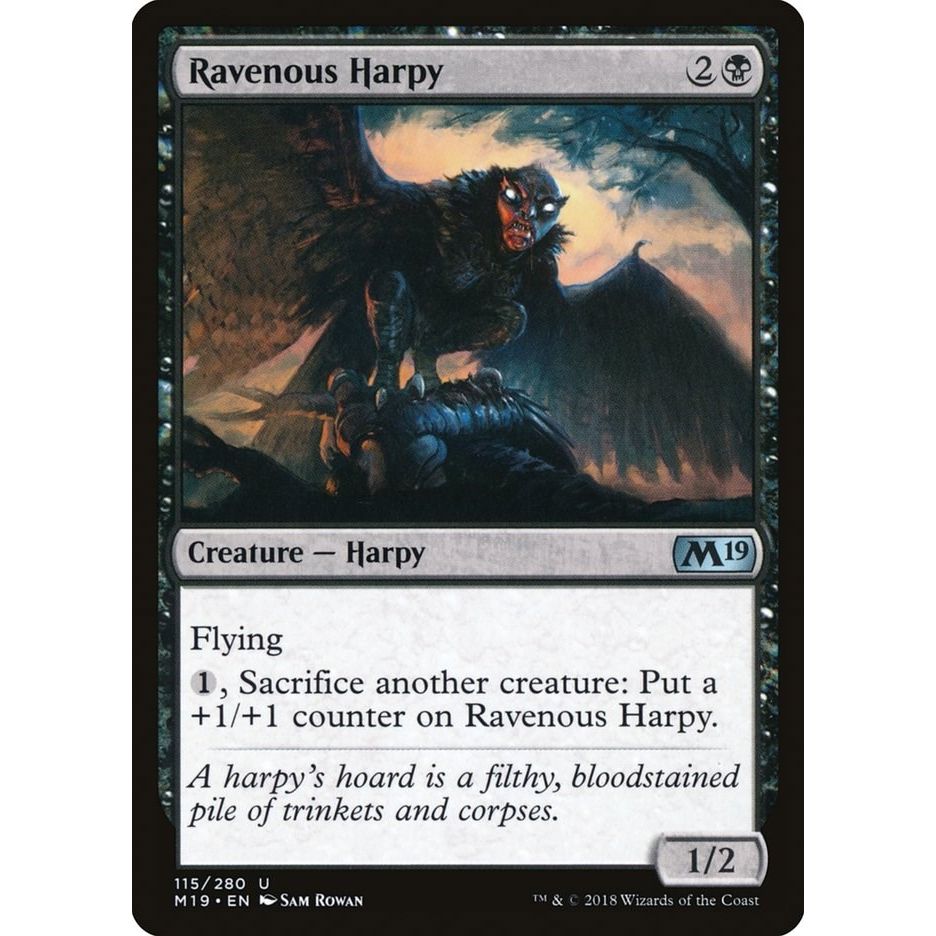 Image for Ravenous Harpy (115) (M19) - Magic: The Gathering