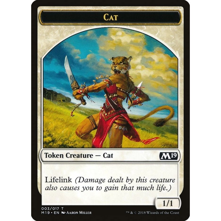 Image for Cat Token (3) (M19) - Magic: The Gathering