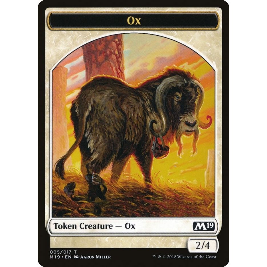Image for Ox Token (5) (M19) - Magic: The Gathering