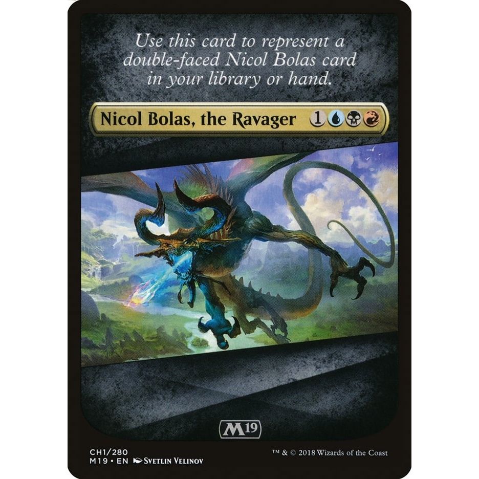 Image for Checklist Card - Core Set 2019 (Nicol Bolas, the Ravager) (CH1) (M19) - Magic: The Gathering