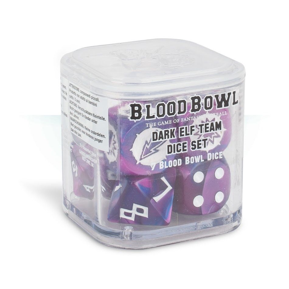 Image for Blood Bowl: Dark Elf Team Dice Set (7-Pack) - Warhammer Game Accessories