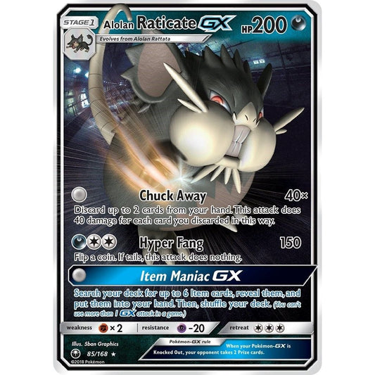 Image for Alolan Raticate GX (85/168) (CES) - Pokemon
