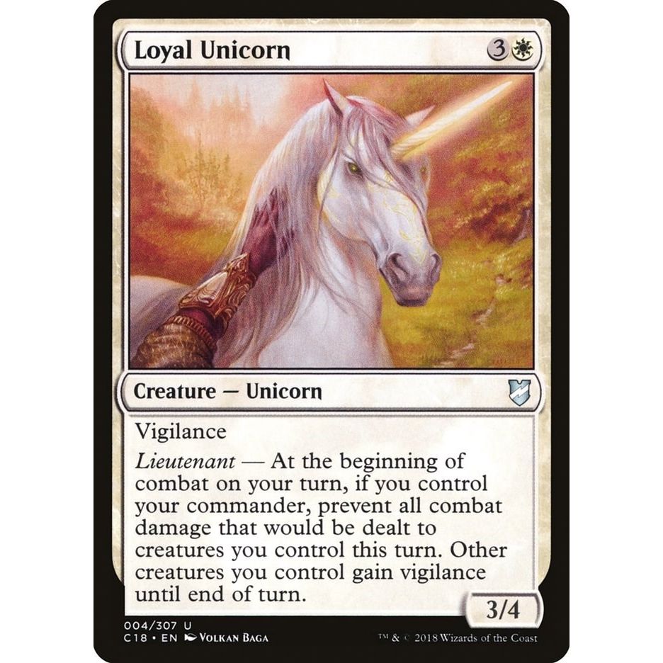 Image for Loyal Unicorn (4) (C18) - Magic: The Gathering