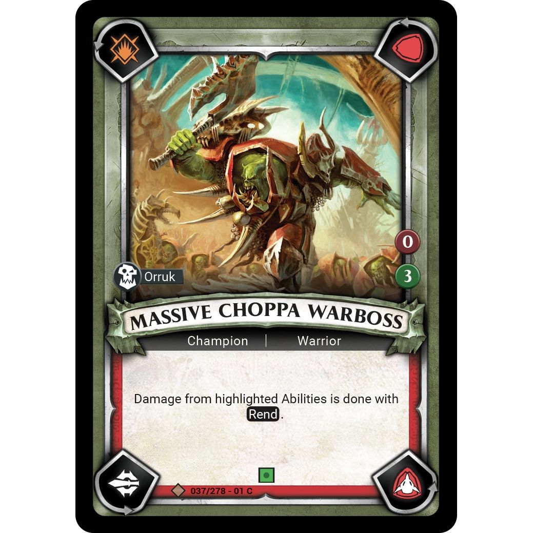 Image for Massive Choppa Warboss (Claimed) (037/278) (WHAOSC) - Warhammer Age of Sigmar Champions TCG