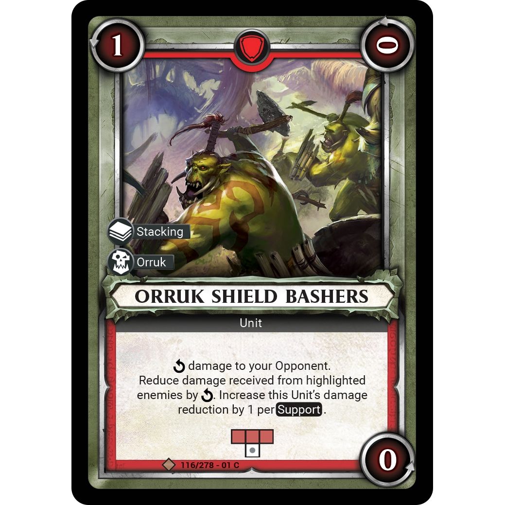 Image for Orruk Shield Bashers (Unclaimed) (116/278) (WHAOSC) - Warhammer Age of Sigmar Champions TCG