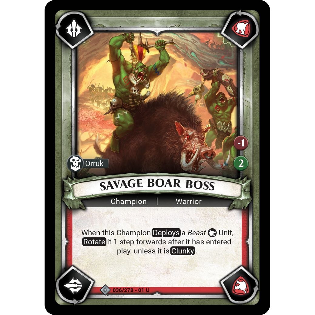 Image for Savage Boar Boss (Claimed) (036/278) (WHAOSC) - Warhammer Age of Sigmar Champions TCG