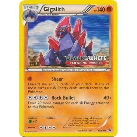 Image for Gigalith 53/98 (Prerelease) [Staff] (53/98) (PR) - Pokemon
