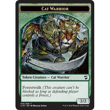 Image for Cat Warrior // Worm Double-Sided Token (15 // 18) (C18) - Magic: The Gathering
