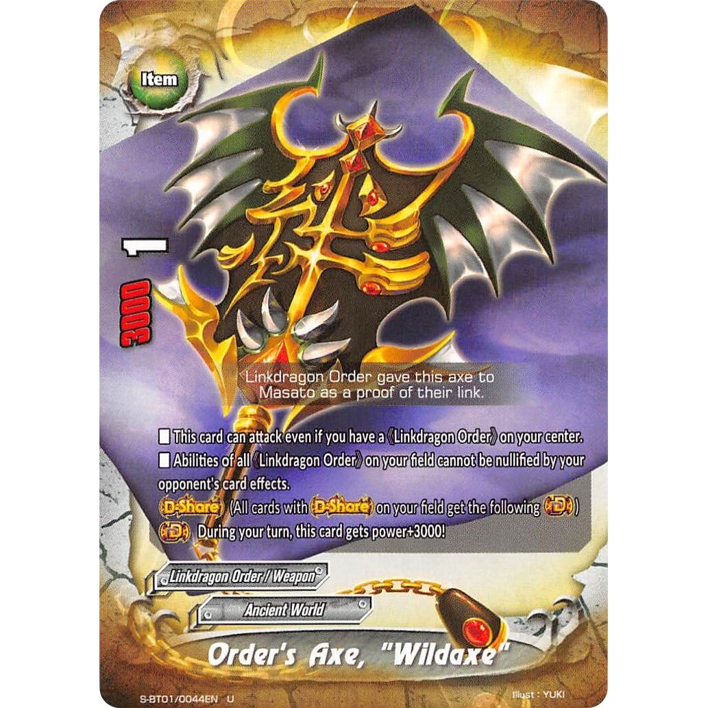 Image for Order's Axe, "Wildaxe" (S-BT01/0044EN) (S-BT01) - Future Card BuddyFight
