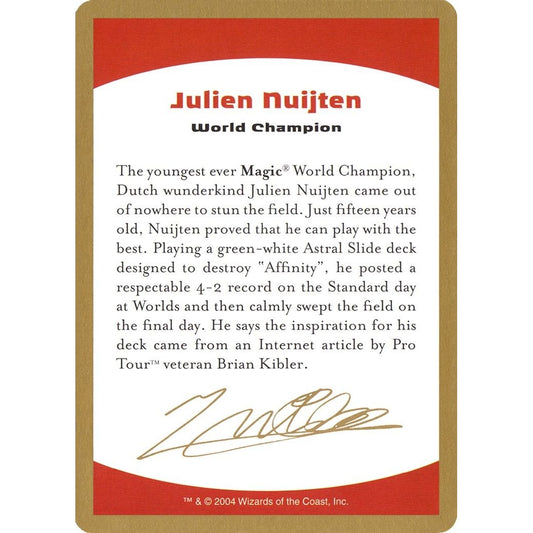 Image for 2004 Julien Nuijten Biography Card (WCD) - Magic: The Gathering