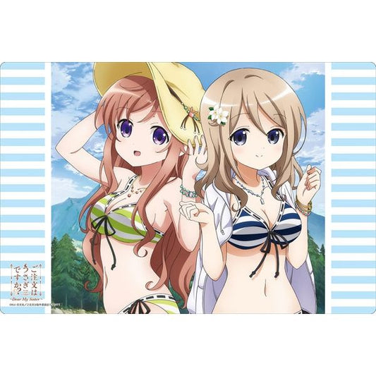 Image for Bushiroad Rubber Mat Collection Vol.166: Saekano: Is the Order a Rabbit? -My Dear Sister- - Aoyama Blue Mountain & Mocha (Swimsuit Ver.) - Playmats