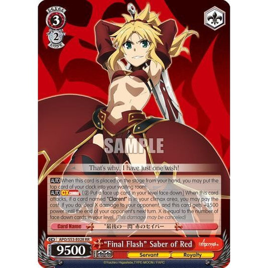Image for "Final Flash" Saber of Red (APO/S53-E028 RR) (APO/S53) - Weiss Schwarz