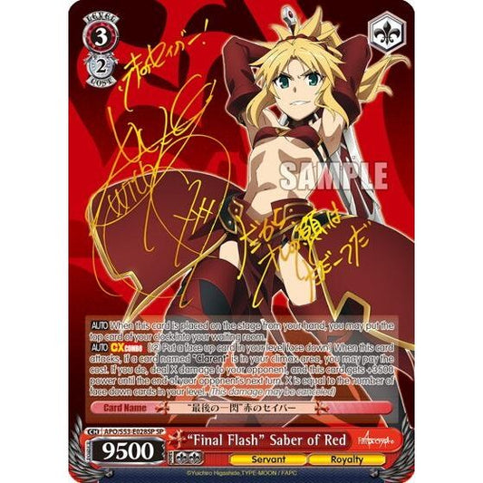 Image for "Final Flash" Saber of Red (SP) (APO/S53-E028SP SP) (APO/S53) - Weiss Schwarz