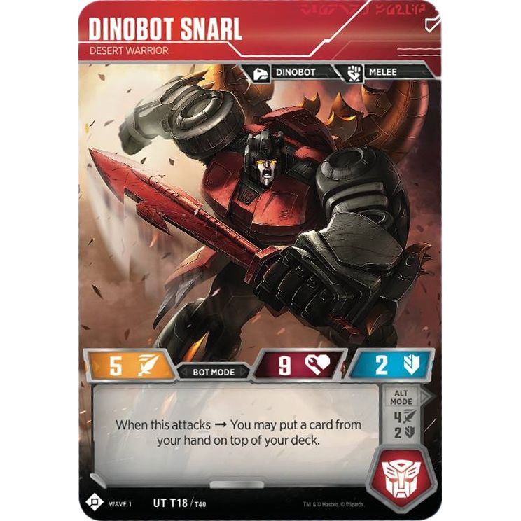 Image for Dinobot Snarl - Desert Warrior (18) (TRW1) - Transformers TCG