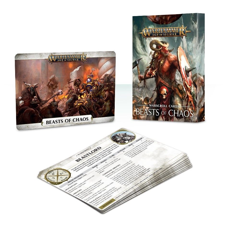 Image for Warhammer: Age of Sigmar - Warscroll Cards: Beasts of Chaos - Warhammer Game Accessories