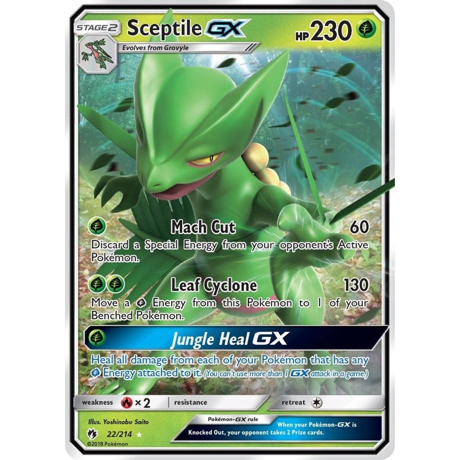 Image for Sceptile GX (22/214) (SM8) - Pokemon