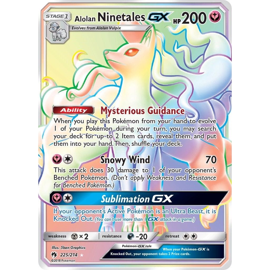 Image for Alolan Ninetales GX (Secret) (225/214) (SM8) - Pokemon