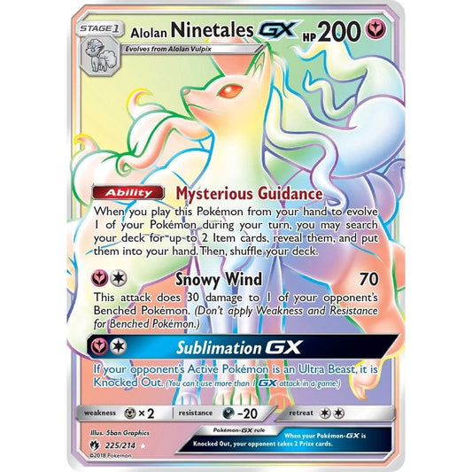 Image for Alolan Ninetales GX (Secret) (225/214) (SM8) - Pokemon