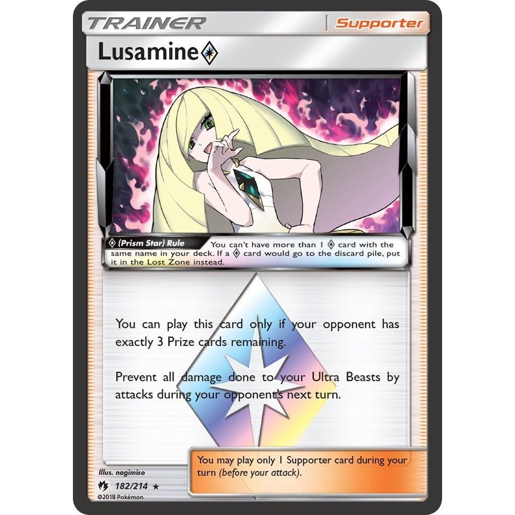 Image for Lusamine Prism Star (182/214) (SM8) - Pokemon