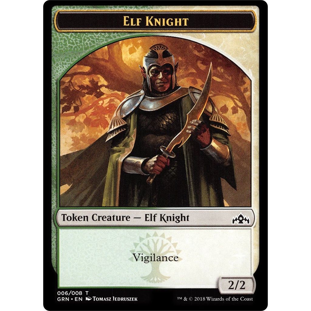Image for Elf Knight // Saproling Double-Sided Token (6 // 8) (GR1) - Magic: The Gathering