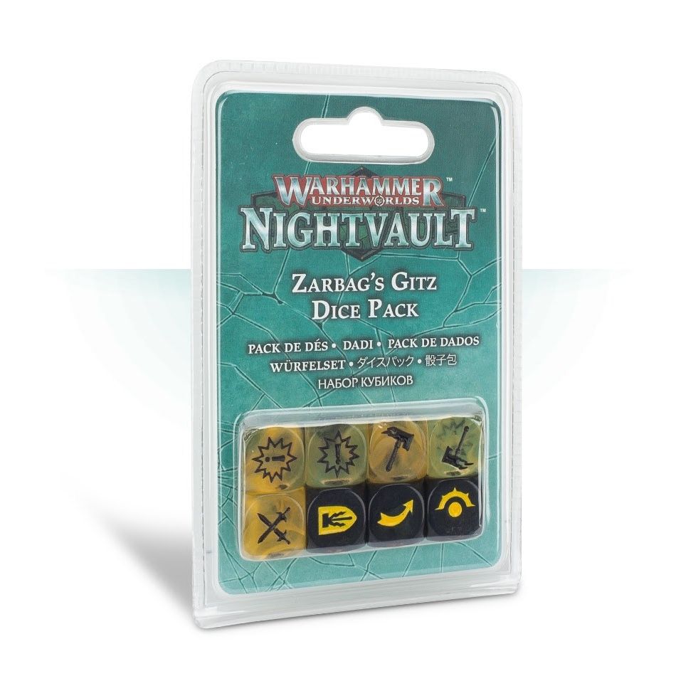 Image for Warhammer: Underworlds - Nightvault: Zarbag's Gitz Dice Pack (8-Pack) - Warhammer Game Accessories
