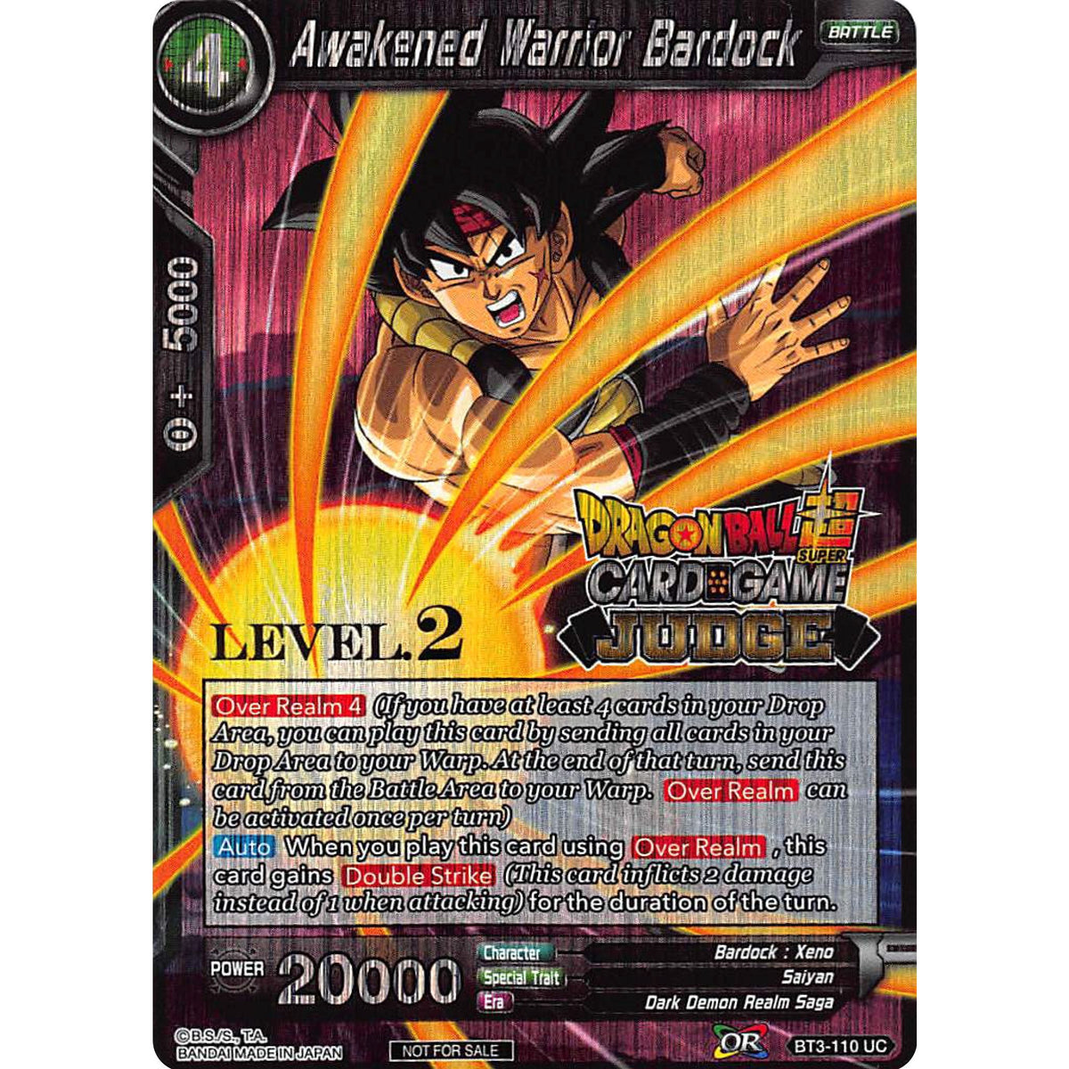 Image for Awakened Warrior Bardock (Level 2) (BT3-110) (JPR) - Dragon Ball Super: Masters