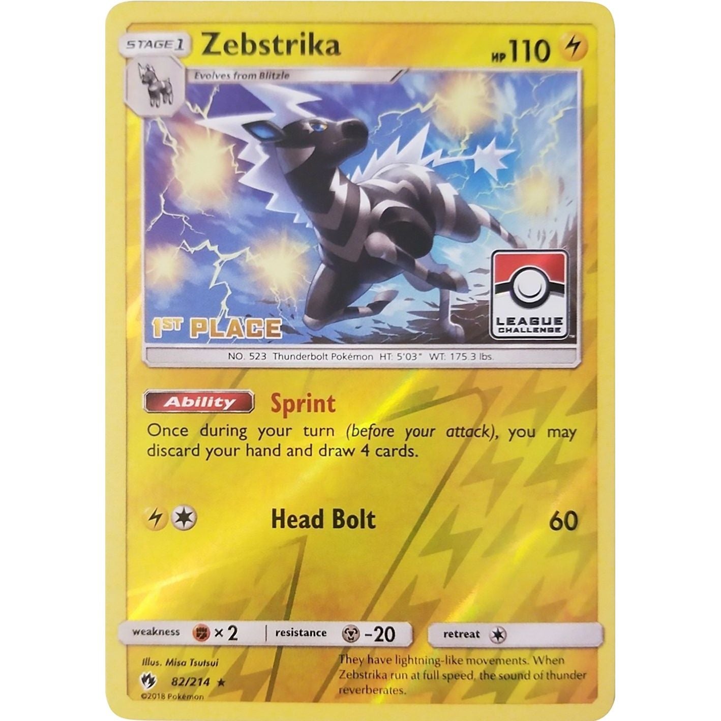 Image for Zebstrika - 82/214 (League Challenge) [1st Place] (082/214) (PR) - Pokemon