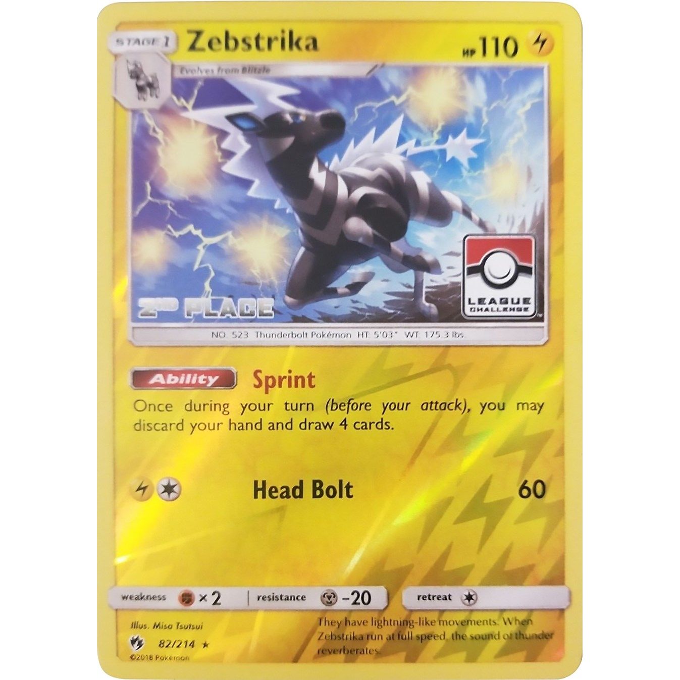 Image for Zebstrika - 82/214 (League Challenge) [2nd Place] (082/214) (PR) - Pokemon