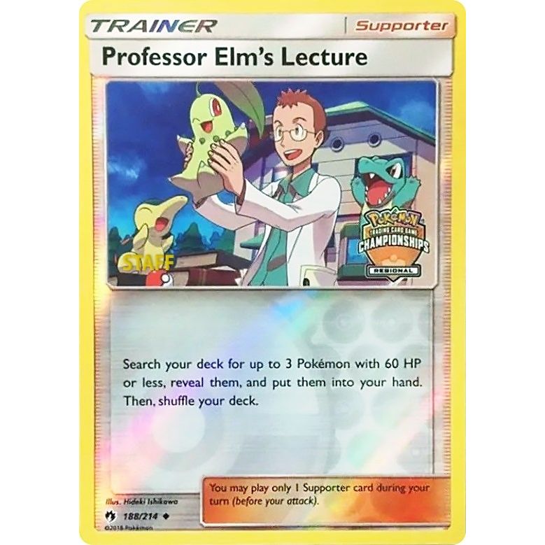 Image for Professor Elm's Lecture - 188/214 (Regional Championships) [Staff] (188/214) (PR) - Pokemon
