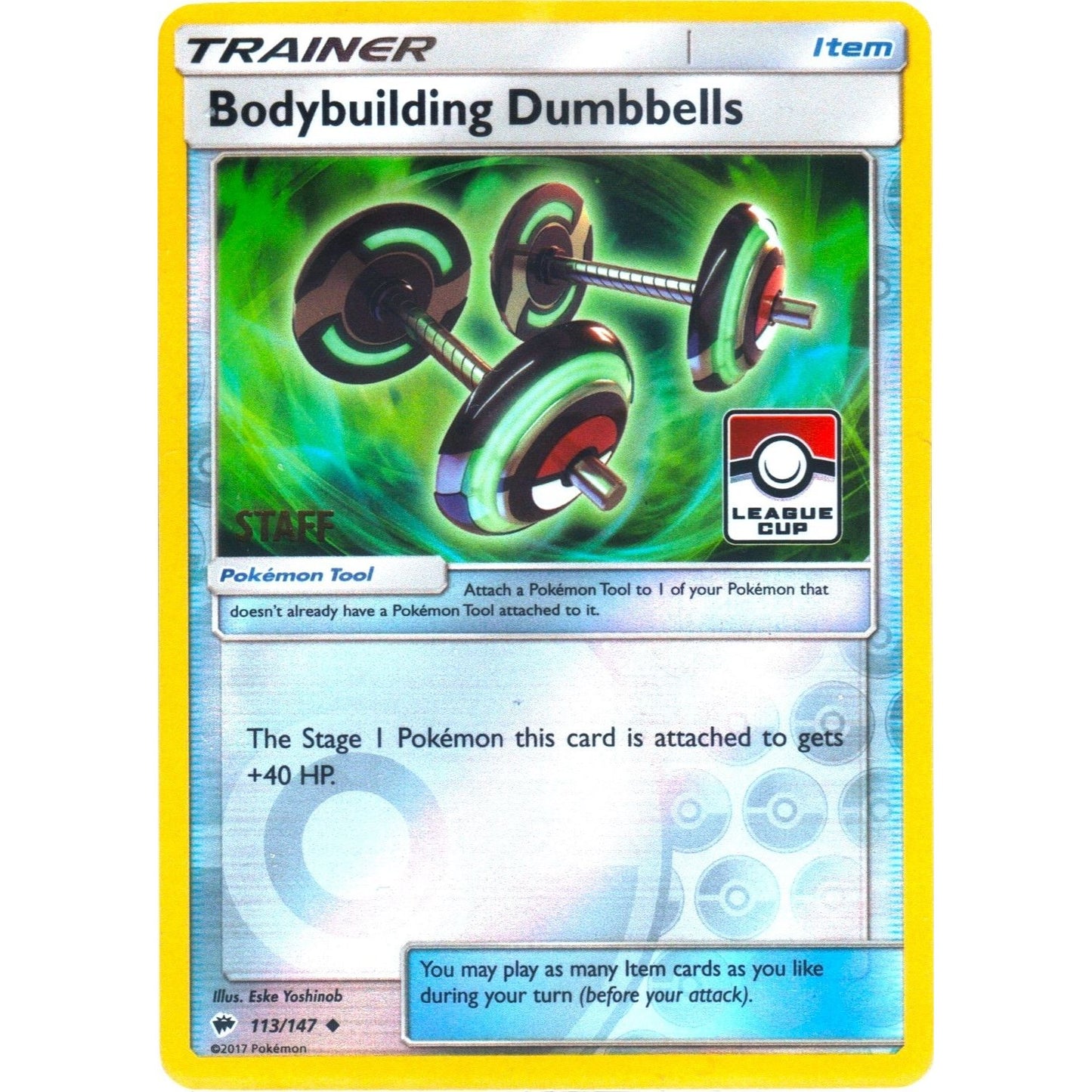 Image for Bodybuilding Dumbbells - 113/147 (League Cup) [Staff] (113/147) (PR) - Pokemon