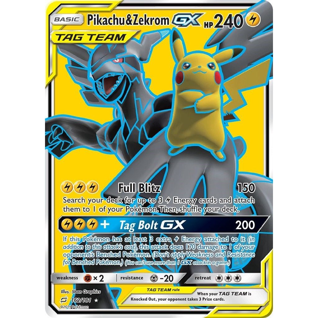 Image for Pikachu & Zekrom GX (Full Art) (162/181) (SM9) - Pokemon