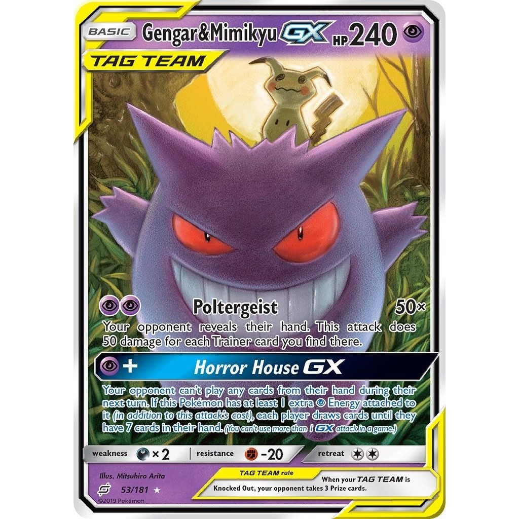Image for Gengar & Mimikyu GX (53/181) (SM9) - Pokemon