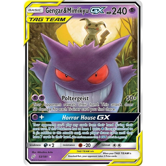Image for Gengar & Mimikyu GX (53/181) (SM9) - Pokemon