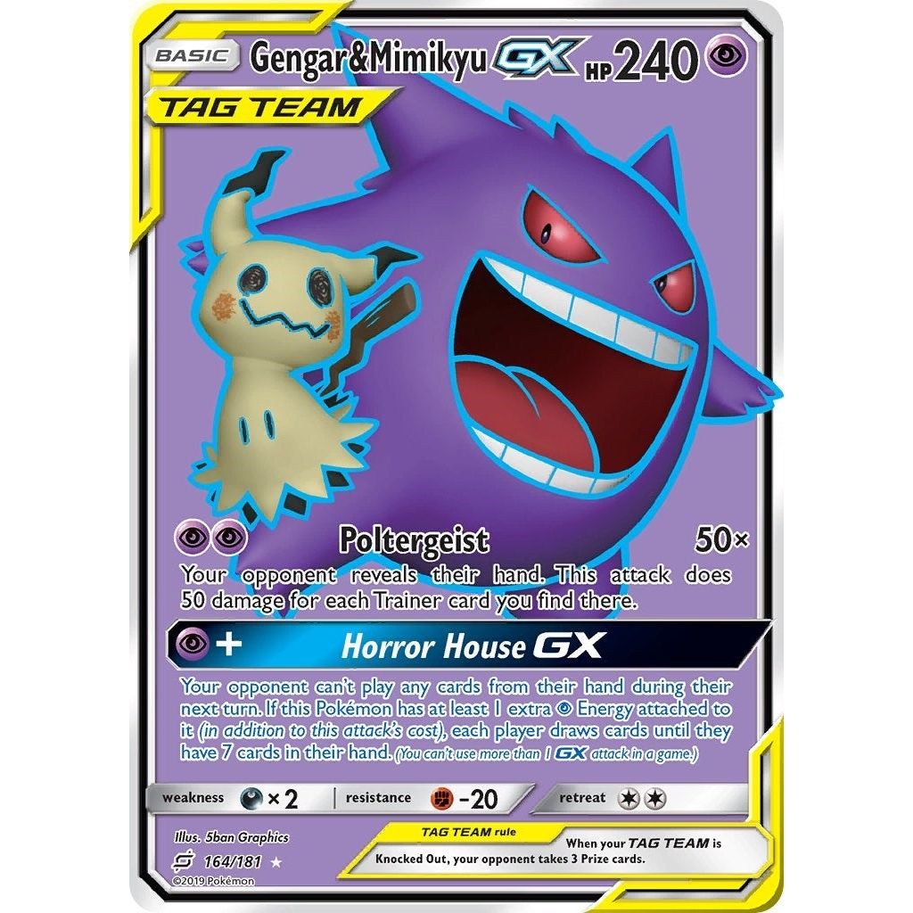 Image for Gengar & Mimikyu GX (Full Art) (164/181) (SM9) - Pokemon
