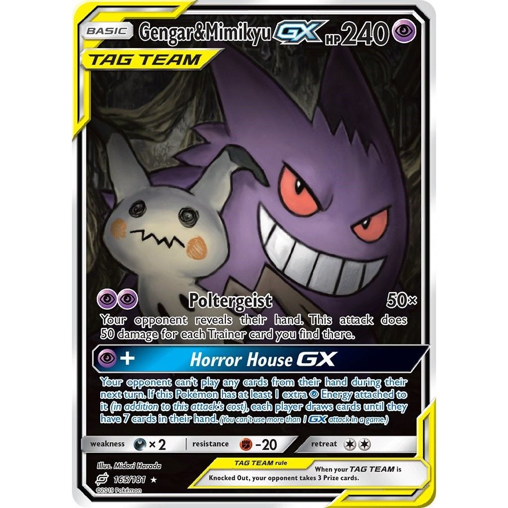 Image for Gengar & Mimikyu GX (Alternate Full Art) (165/181) (SM9) - Pokemon