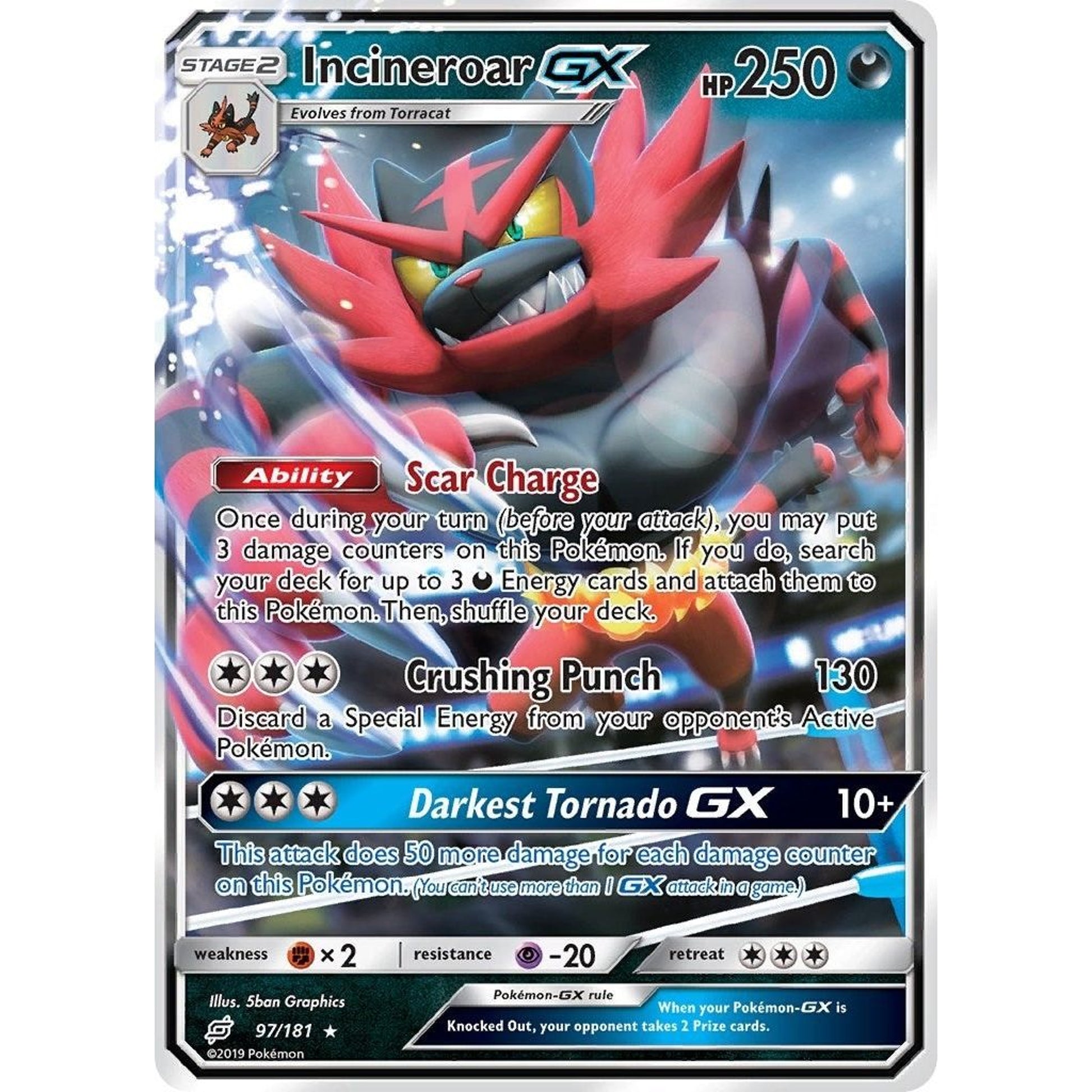 Image for Incineroar GX (97/181) (SM9) - Pokemon