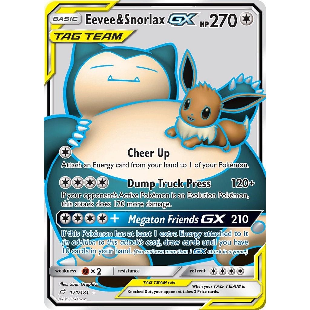 Image for Eevee & Snorlax GX (Full Art) (171/181) (SM9) - Pokemon