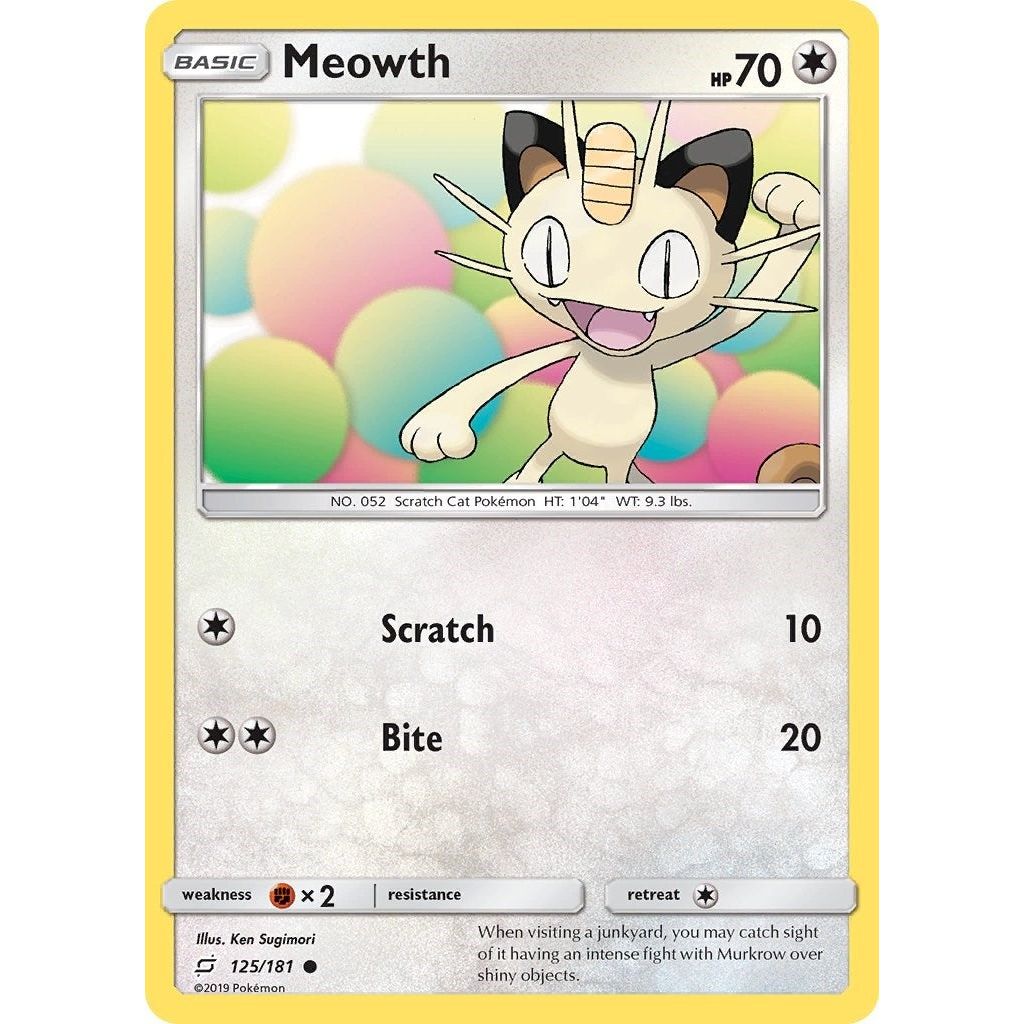 Image for Meowth (125/181) (SM9) - Pokemon